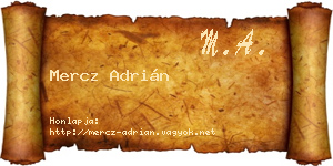 Mercz Adrián névjegykártya